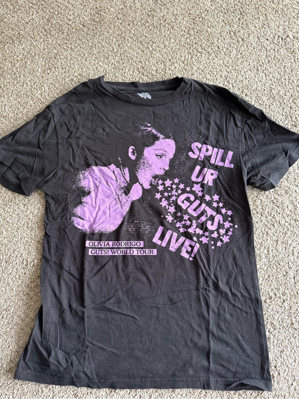 Olivia Rodrigo Guts World Tour Black & Lilac Graphic Tee
